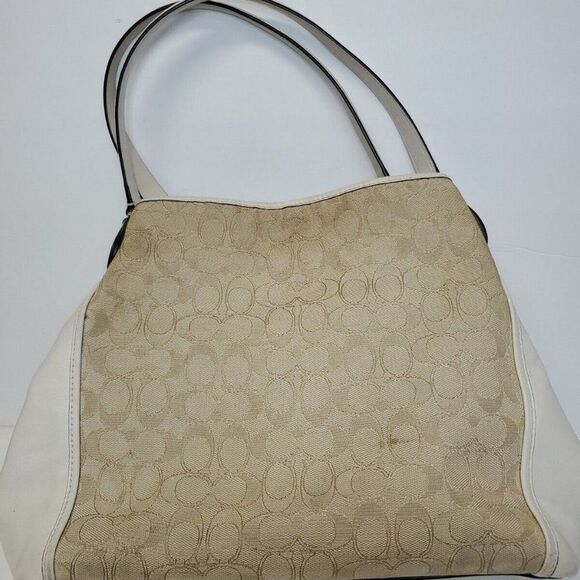 Coach Edie 31 Medium Signature Jacquard Canvas/Leather Shoulder Bag - Picture 1 of 14